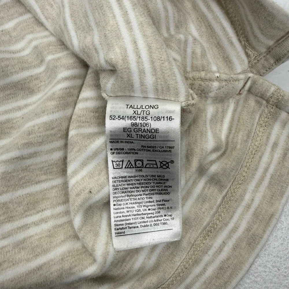 Banana Republic Luxury Touch Performance Polo Shirt Mens XL Tall Tan‎ Striped